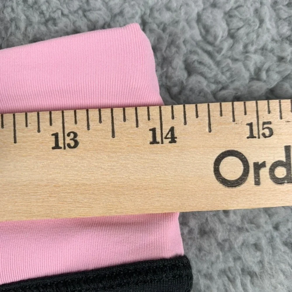 Alo Yoga Pants Women's Small Black Pink Flare‎ Fold Waistband Air Land Ocean EUC